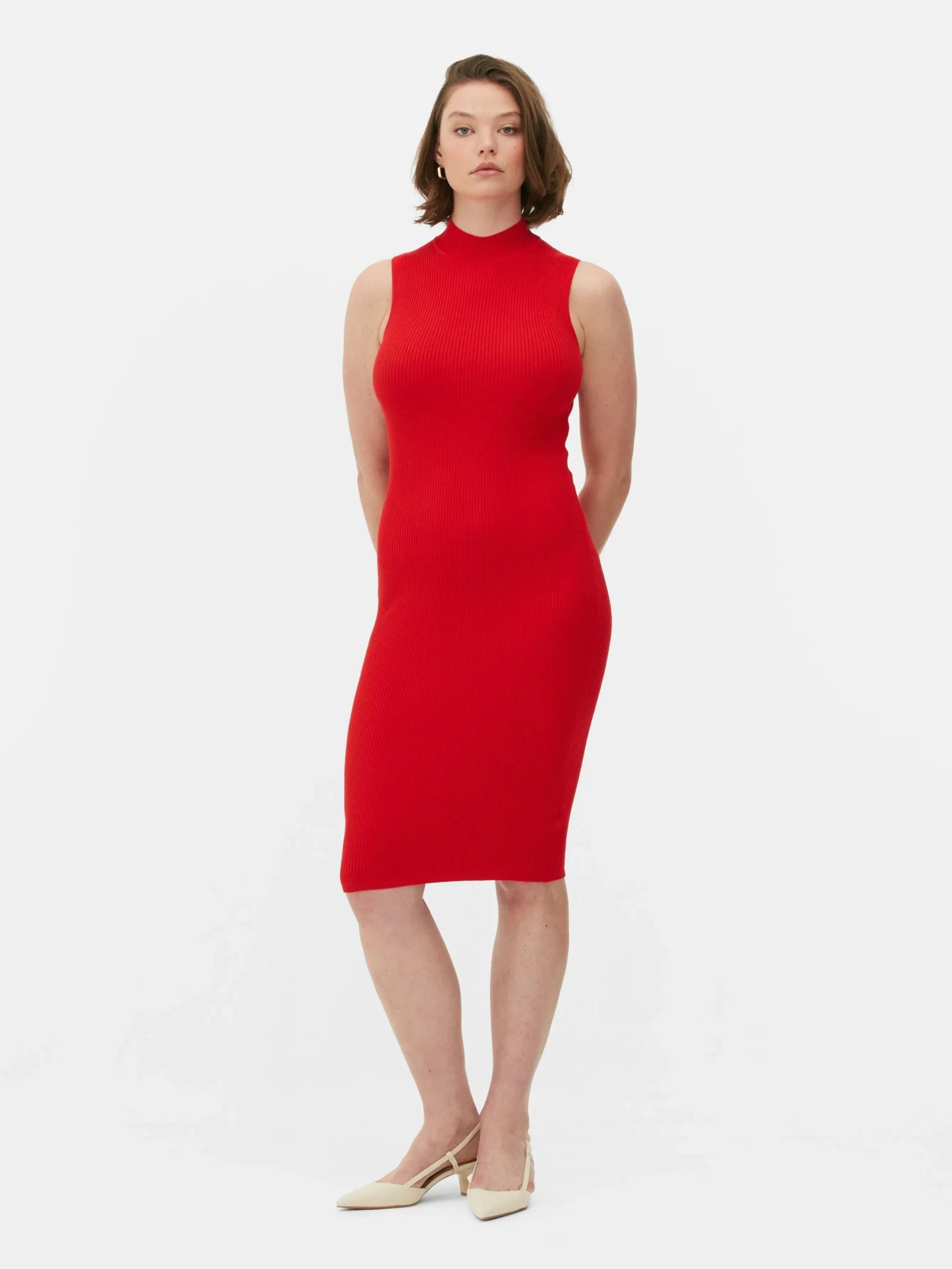 Vestido Midi De Punto Sin Mangas