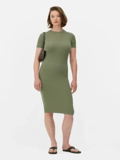 Vestido Midi De Tipo Jersey Y Manga Corta