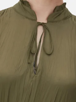 Vestido Midi Plisado De Satén