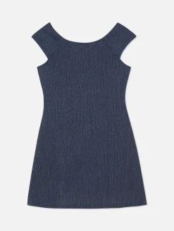 Vestido Texturizado Con Lazo