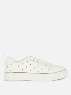 Zapatillas Gruesas Con Tachuelas De Strass