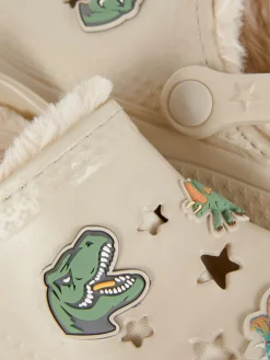 Zuecos De Dinosaurio Con Forro De Pelo Sintético